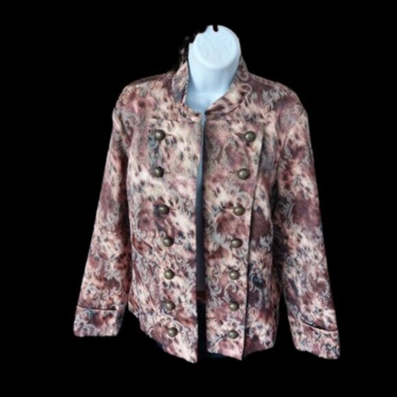 Unique Vintage Double Breasted Gold Jacket Blazer Size Large - Picture 5 of 6